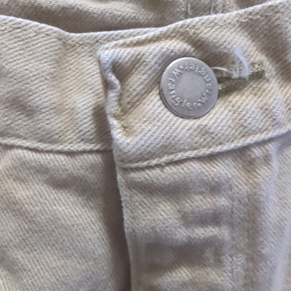 Vintage Wrangler Men's Beige Denim Wide Leg Jeans 34x32